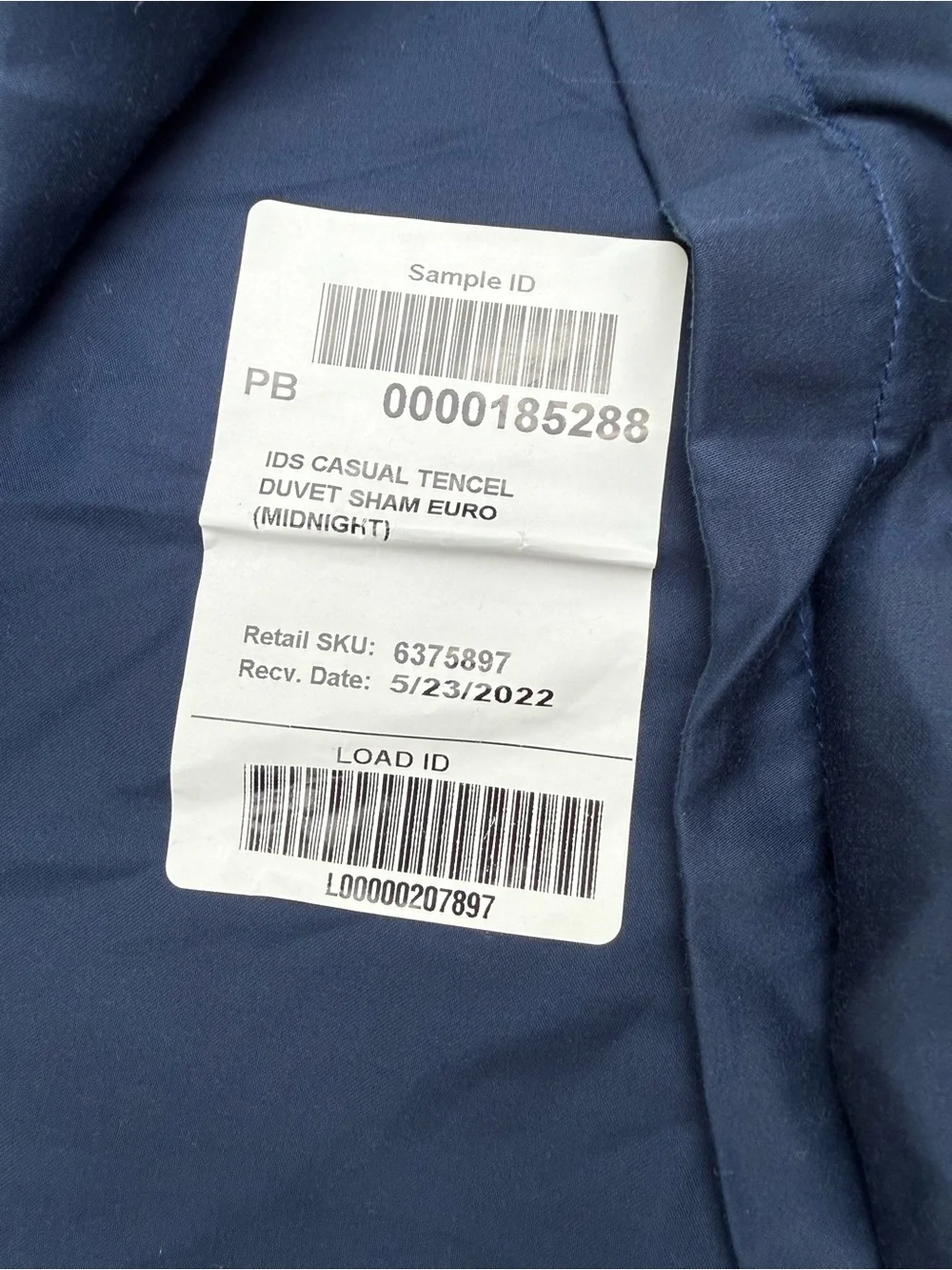 POTTERY BARN Tencel Euro Sham Midnight Blue